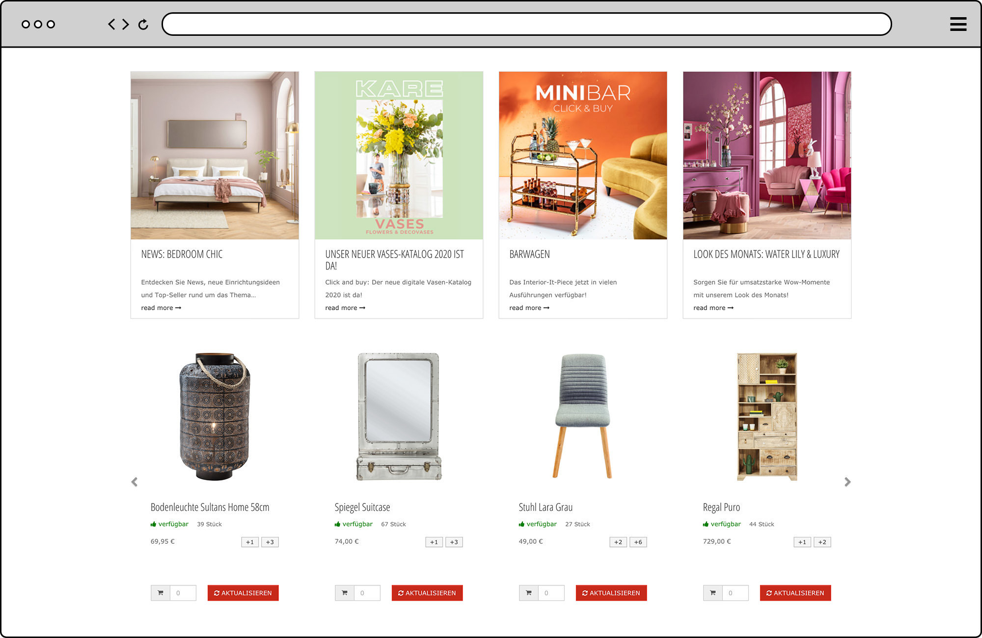 Referenzbild für KARE Design B2B-Shop Referenzbild für KARE Design B2B-Shop