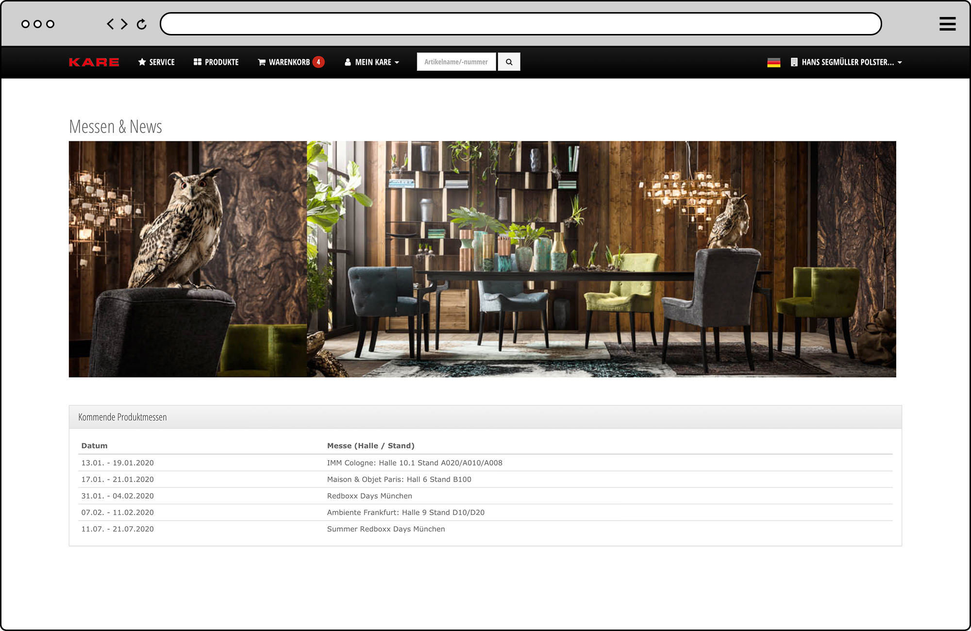 Referenzbild für KARE Design B2B-Shop Referenzbild für KARE Design B2B-Shop
