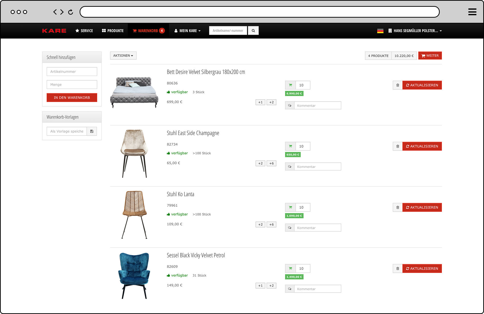 Referenzbild für KARE Design B2B-Shop Referenzbild für KARE Design B2B-Shop