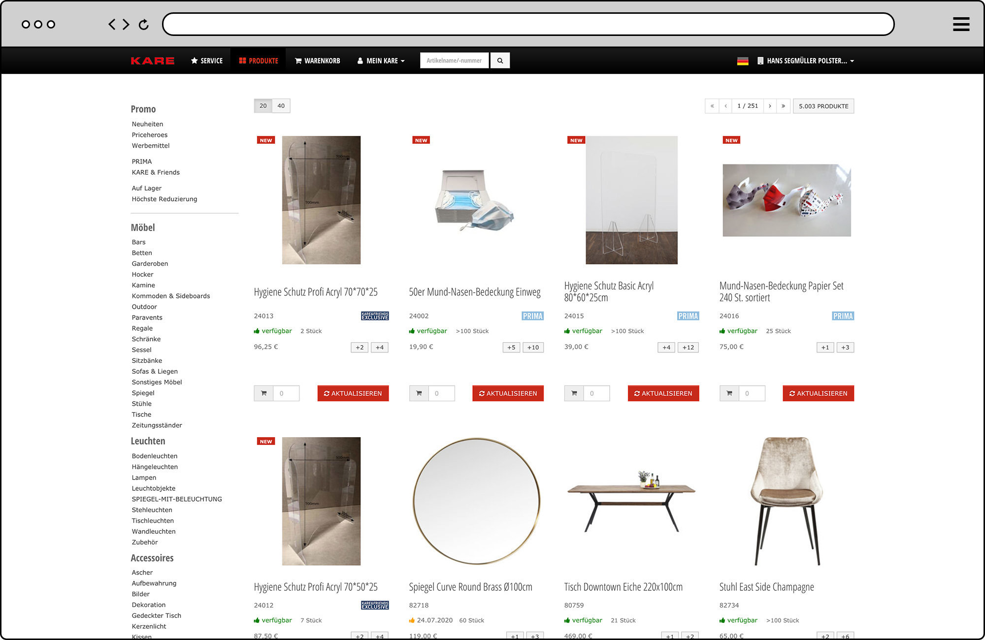 Referenzbild für KARE Design B2B-Shop Referenzbild für KARE Design B2B-Shop